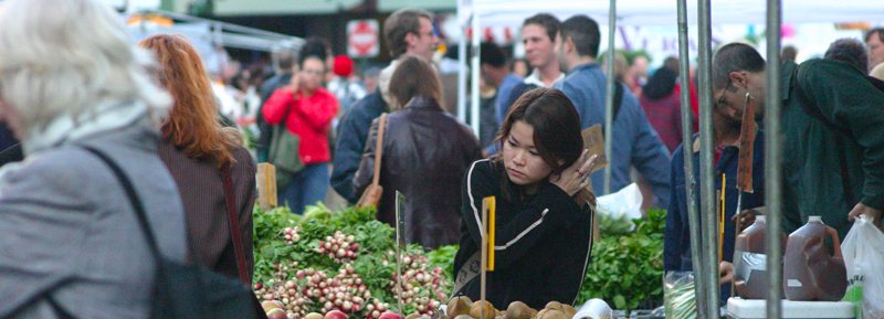 People at Urban Village Farmers Market